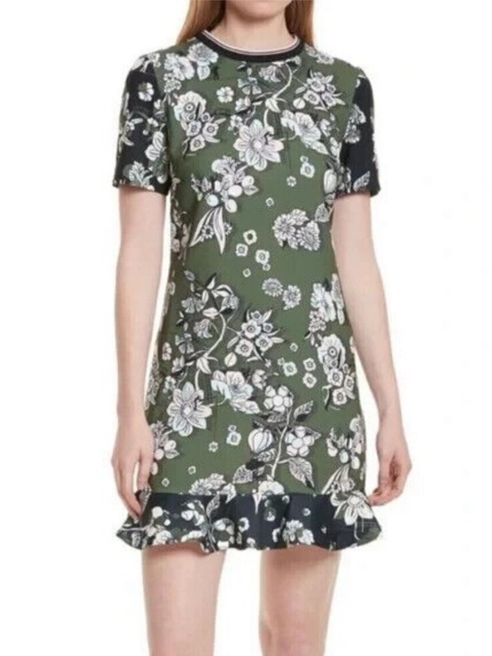 Ted Baker London Green Floral Print Hoster Shift Dress - Picture 2 of 11